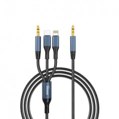 Dudao lydkabel 1 meter 3-i-1 fra 3,5 mm til Lightning/USB-C/3,5 mm