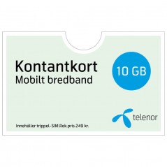 Taletidskort og startpakker - Telenor forudbetalt 5G/4G mobilt bredbåndskort i 1 måned (10 GB) i Sverige