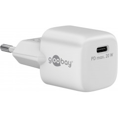 Goobay Kompakt strømadapter GaN med hurtig opladning med USB-C PD (Power Delivery) 20W