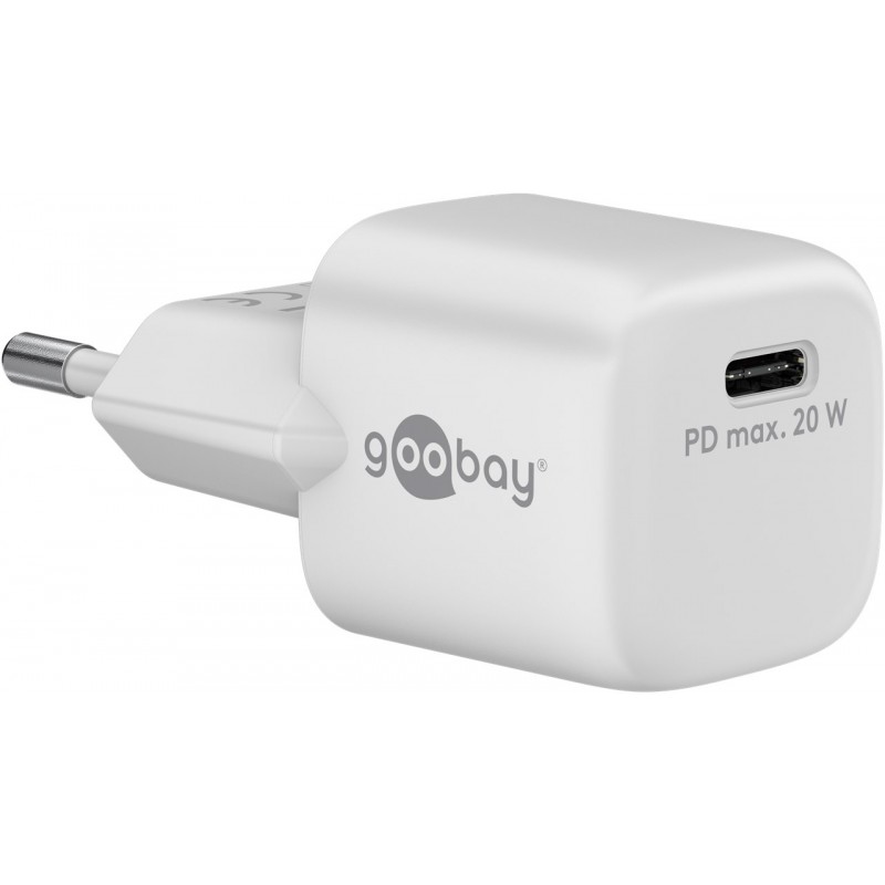 Opladere og kabler - Goobay Kompakt strømadapter GaN med hurtig opladning med USB-C PD (Power Delivery) 20W