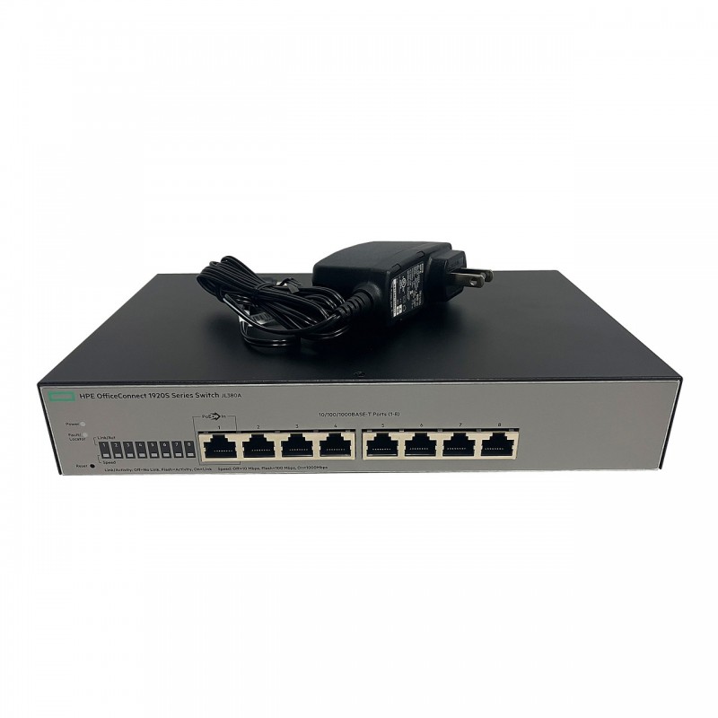 Netværksswitch - HPE OfficeConnect 1920S JL380A 8-ports switch (brugt)