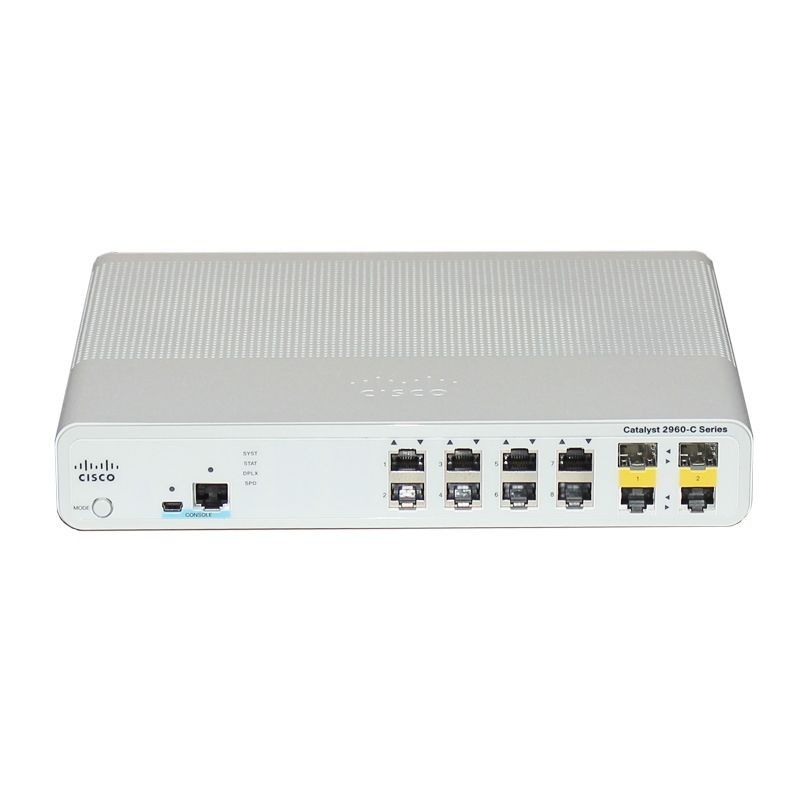 Netværksswitch - Cisco Catalyst WS-C2960C-8TC-L V04 Managed switch L2 Fast Ethernet (10/100) (brugt)