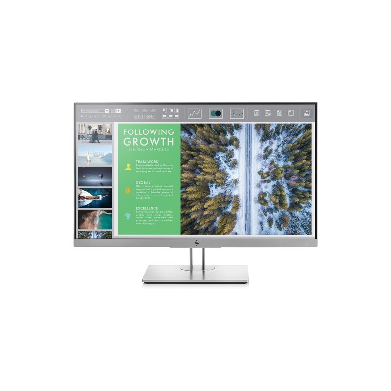 Brugte computerskærme - HP 24" Elite Display E243 LED-skærm med IPS-panel med ergonomisk fod (brugt med ridser)