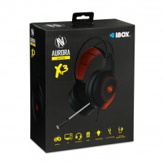 Gaming-headset - iBox Aurora X3 gaming-headset med LED-belysning 2x 3.5 AUX inkl AUX adapter