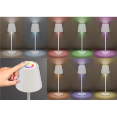 Udendørs belysning - Genopladelig bordlampe med RGB til indendørs og udendørs brug, dimmable (sort/hvid/bronze)
