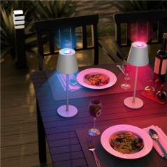 Udendørs belysning - Genopladelig bordlampe med RGB til indendørs og udendørs brug, dimmable (sort/hvid/bronze)