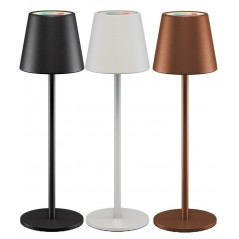Genopladelig bordlampe med RGB til indendørs og udendørs brug, dimmable (sort/hvid/bronze)