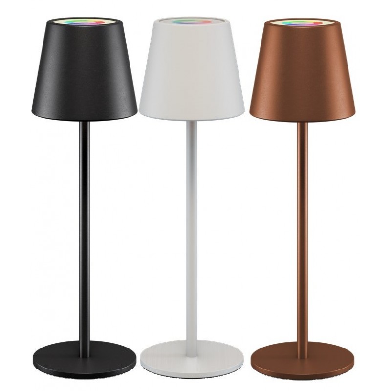 Genopladelig bordlampe med RGB til indendørs og udendørs brug, dimm... Udendørs belysning - Genopladelig bordlampe med RGB til indendørs og udendørs brug, dimmable (sort/hvid/bronze)