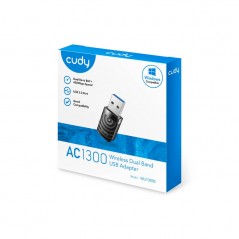 Trådløst netværkskort - Cudy WU1300S trådløst WiFi-USB-netværkskort med Dual Band 2.4GHz/5GHz 1300Mbps