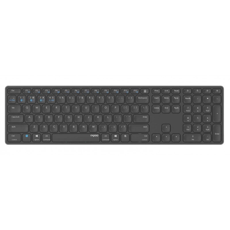 Trådløse tastaturer - Rapoo E9800M ultratyndt trådløst tastatur MAC/PC med Multi-Mode (bluetooth + USB)