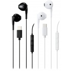 Streetz C210 semi-in-ear hovedtelefoner & headset med USB-C (sort/hvid)