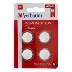 Verbatim CR2032 litiumbatteri 4-pak knapcellebatterier