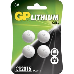 GP CR2016 litiumbatteri 4-pak knapcellebatterier
