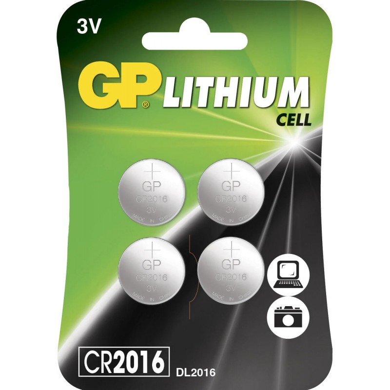 Batterier & batteri tester - GP CR2016 litiumbatteri 4-pak knapcellebatterier