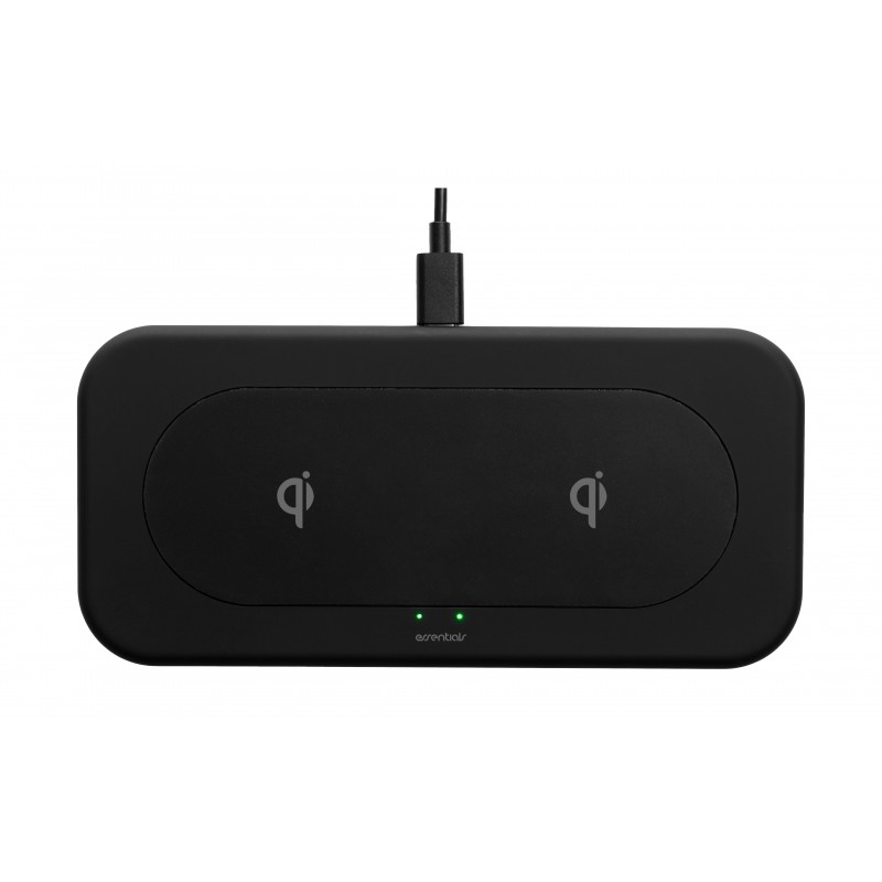 Trådløs oplader til mobiltelefon - Essentials trådløse QI-opladere, der kan oplade to enheder samtidig med 10W