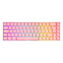 Deltaco GAM-100-P superkompakt trådløst pink gaming-tastatur med RGB