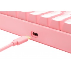 Baggrundsbelyst gamingtastatur - Deltaco GAM-100-P superkompakt trådløst pink gaming-tastatur med RGB