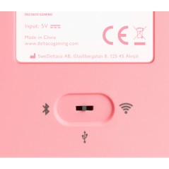 Baggrundsbelyst gamingtastatur - Deltaco GAM-100-P superkompakt trådløst pink gaming-tastatur med RGB