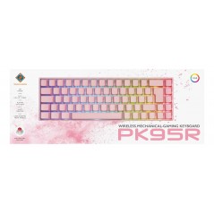 Baggrundsbelyst gamingtastatur - Deltaco GAM-100-P superkompakt trådløst pink gaming-tastatur med RGB