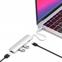 USB-C hubb - Satechi Multiport Dock USB-C Hub 4-i-1 til USB-C/2xUSB 3.0/HDMI med 4K UHD-understøttelse