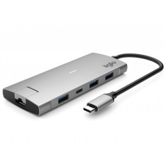 iiglo Multiport USB-C Hub 9-i-1 til 2xUSB-C/4xUSB/2xHDMI/LAN med understøttelse af 2 skærme (4K 60Hz)