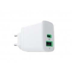 GreenCell hurtigopladende USB-C og USB-A strømadapter 30W