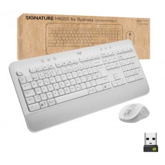 Tastatur & computermus - Logitech MK650 trådløst tastatur og mus med Logi Bolt og Bluetooth PC/MAC hvid