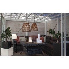 Udendørs belysning - Genopladelig lanterne og bordlampe til indendørs og udendørs brug 34 cm IP65