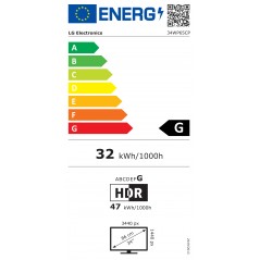 Computerskærm 25" eller større - LG 34WP65CP-B 34" ultrabred 160 Hz 3440 x 1440 skærm med VA-panel og indbyggede højttalere