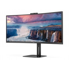Computerskærm 25" eller større - AOC CU34V5CW 34" 3440:1440 buet ultravid skærm med USB-C PD 65W, højttalere og webkamera