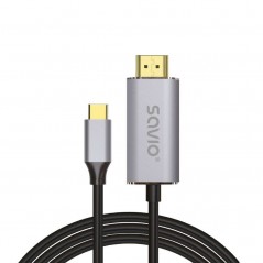 Skærmkabel & skærmadapter - Savio USB-C til HDMI-kabel 2 m med understøttelse af 4K ved 60 Hz