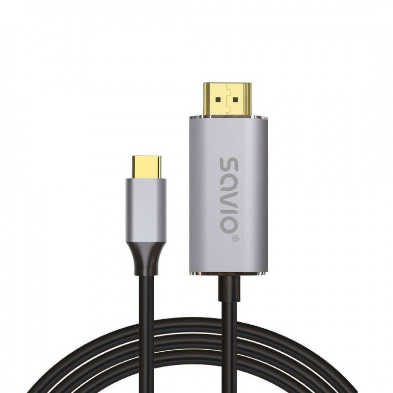 Skærmkabel & skærmadapter - Savio USB-C til HDMI-kabel 2 m med understøttelse af 4K ved 60 Hz