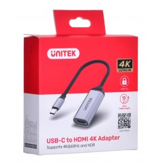 Tilbehør til computerskærme - Unitek USB-C til HDMI-adapter med understøttelse af 4K ved 60 Hz og HDR