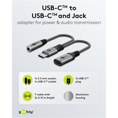 Andet tilbehør - Goobay USB-C til USB-C og 3,5 mm lydadapter