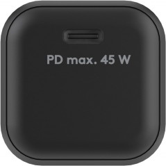 Opladere og kabler - Hurtigopladende kompakt GaN-strømadapter med USB-C PD 45W sort/hvid