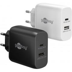 Hurtigopladende kompakt GaN-strømadapter med USB-A og USB-C PD 65W ...