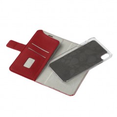 Onsala Saffiano 2-i-1 magnetisk pungetui til iPhone XR (rød)