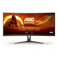 AOC CU34G2XE Gaming 34" buet ultrabred skærm 3440 x 1440 ved 144 Hz