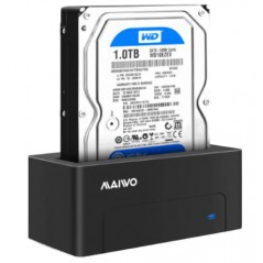 Maiwo USB-C-dockingstation til 2,5" og 3,5" SATA-harddiske