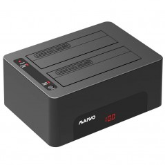 Maiwo USB 3.1-dockingstation til to 2,5"/3,5" SATA-harddiske med understøttelse af kloning