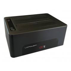 LC-Power USB 3.0-dockingstation til to 2,5"/3,5" SATA-harddiske med understøttelse af kloning