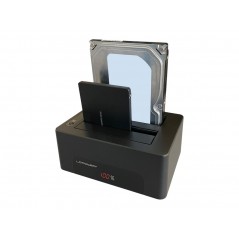 LC-Power USB 3.0-dockingstation til to 2,5"/3,5" SATA-harddiske med understøttelse af kloning