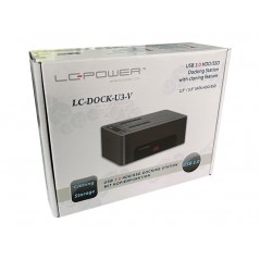 Dockingstationer til harddisk - LC-Power USB 3.0-dockingstation til to 2,5"/3,5" SATA-harddiske med understøttelse af kloning