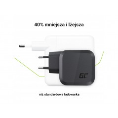 GreenCell AC Adapter vægoplader GaN 65W med 2 USB-C og 1 USB