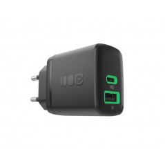 Vægladere til mobiltelefon - GreenCell hurtigopladende USB-C og USB-A strømadapter 30W