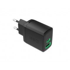 Vægladere til mobiltelefon - GreenCell hurtigopladende USB-C og USB-A strømadapter 30W