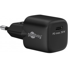 Hurtigopladende kompakt GaN-strømadapter med USB-C PD 30W sort