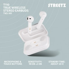 Trådløse headset - Streetz True Wireless Headset Semi-In-ear