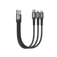 Sign 3-i-1-ladekabel med 1x USB-C og 2x Lightning