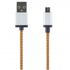 Streetz stofbeklædt microUSB-kabel 1 meter
